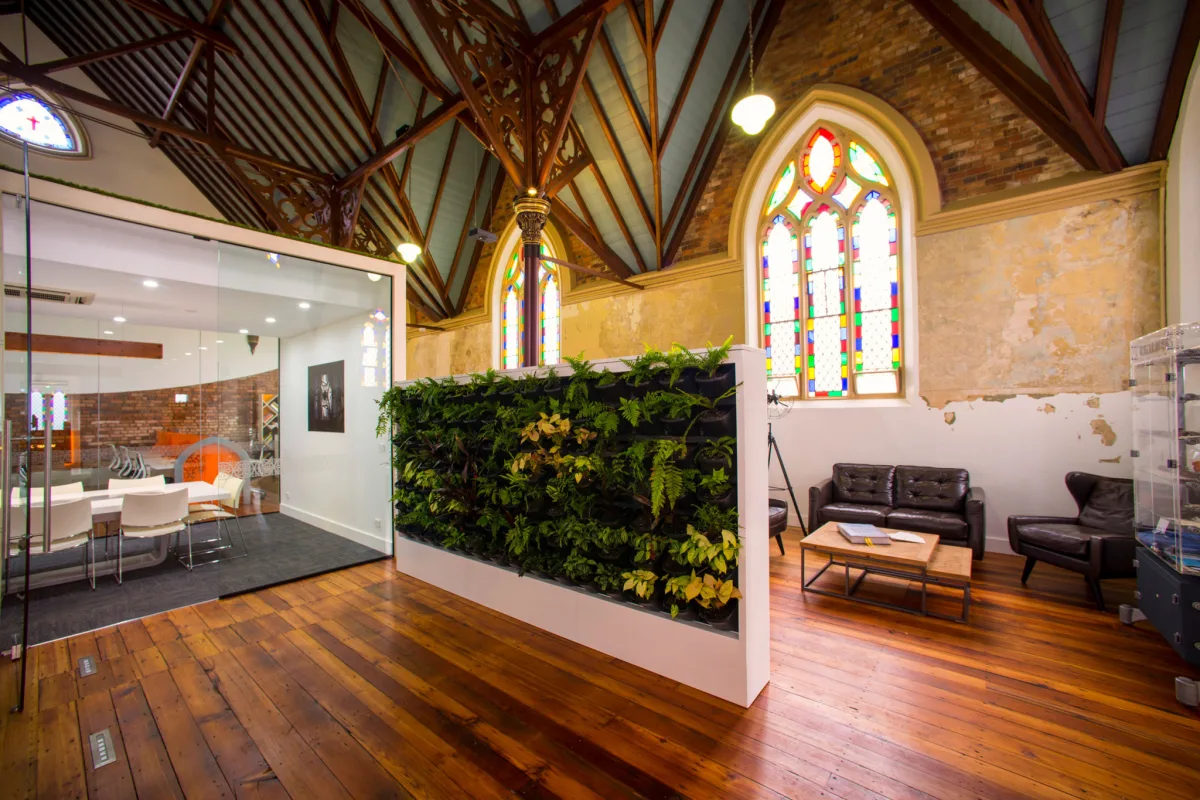 Chalmers Church Walker Designs inside plant wall